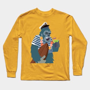 Tiki Bigfoot Surfer Long Sleeve T-Shirt